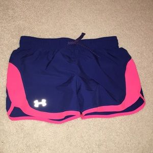 Under Amour girls running shorts with tie